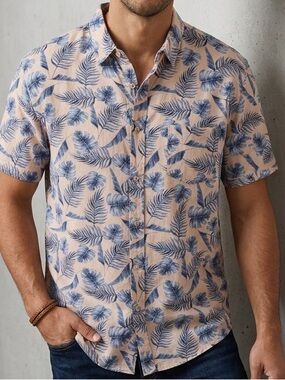 RAILS Linen Blend Men’s Carson Vista Del Mar Button Up Shirt
